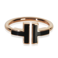 Rose Gold Onyx Tiffany T Wire Ring