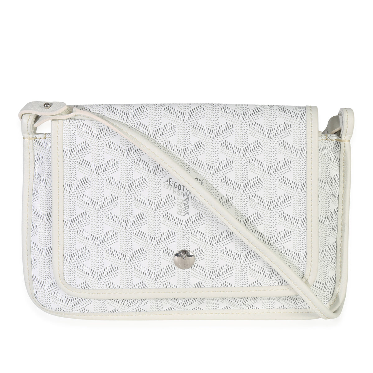 Goyard White ine Canvas Plumet Pocket Wallet Handbag fv