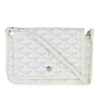 Goyard White ine Canvas Plumet Pocket Wallet Handbag fv