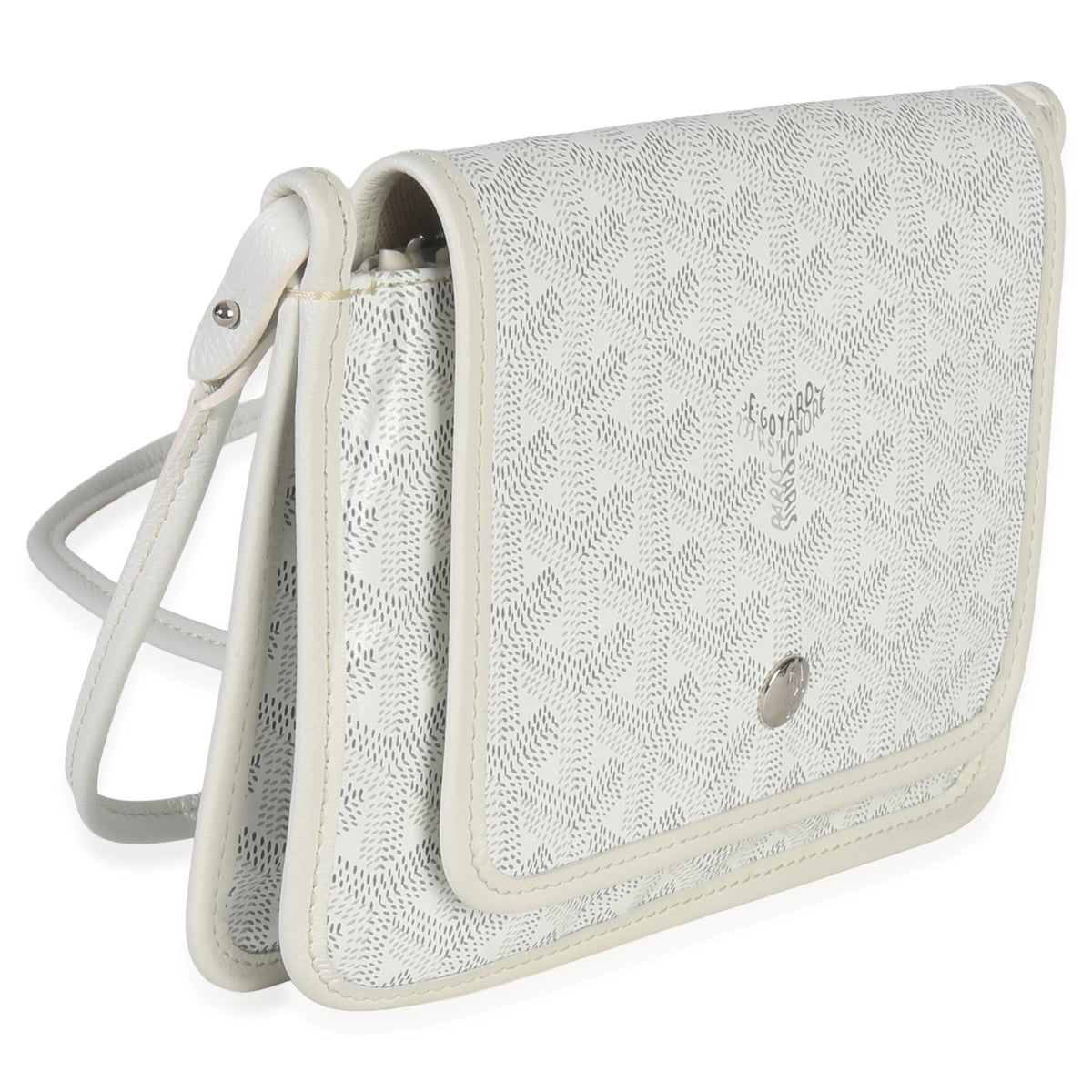 Goyard White ine Canvas Plumet Pocket Wallet Handbag pv