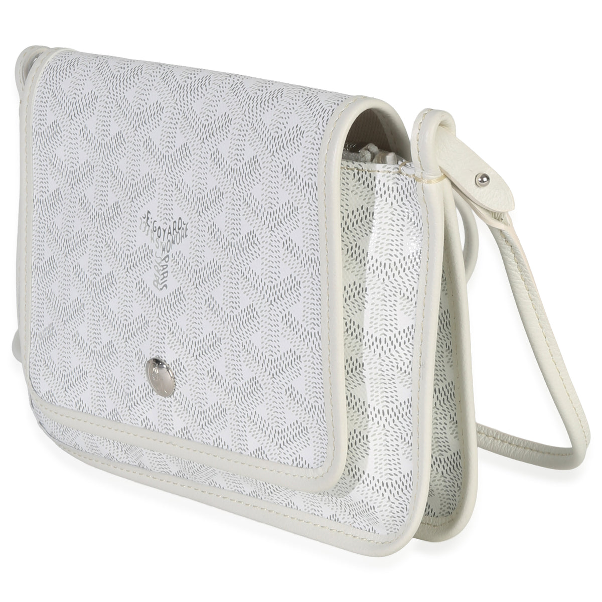 Goyard White ine Canvas Plumet Pocket Wallet Handbag sv