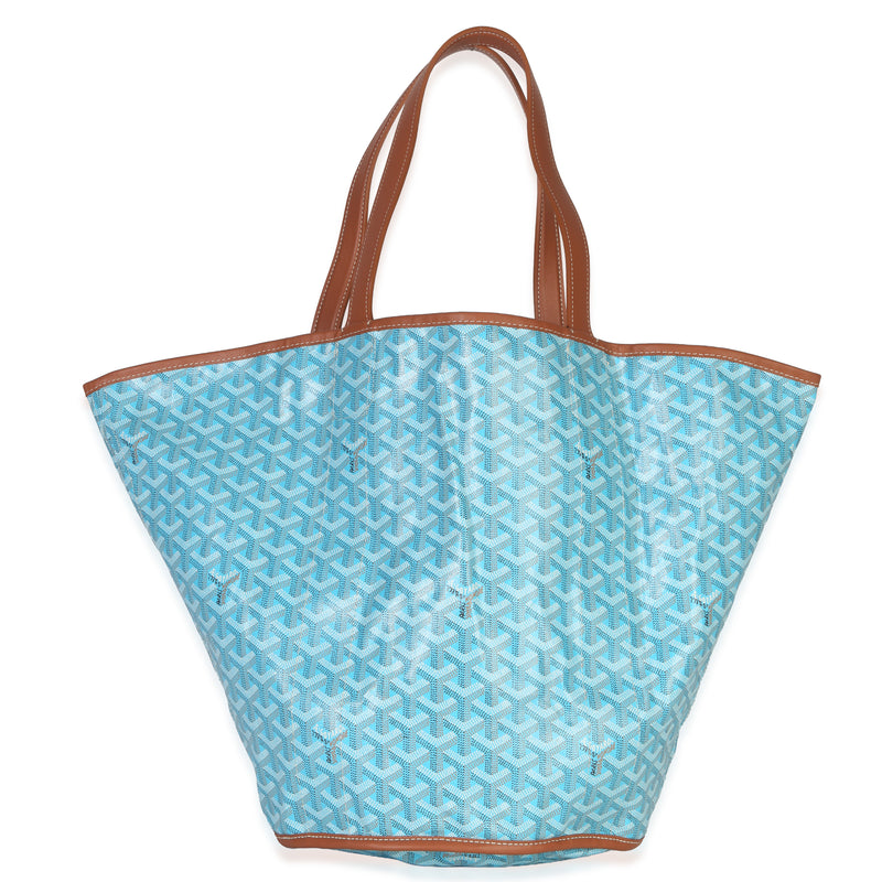 Turqouise Goyardine Canvas Reversible Belharra Tote