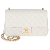 Light Grey Quilted Lambskin CC Crush Small Flap Bag