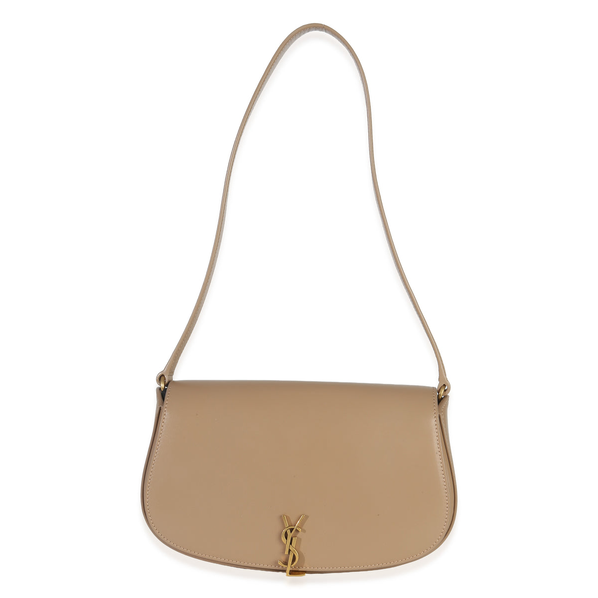Saint Laurent Beige Box Calfskin Mini Voltaire Shoulder Bag Handbag fv