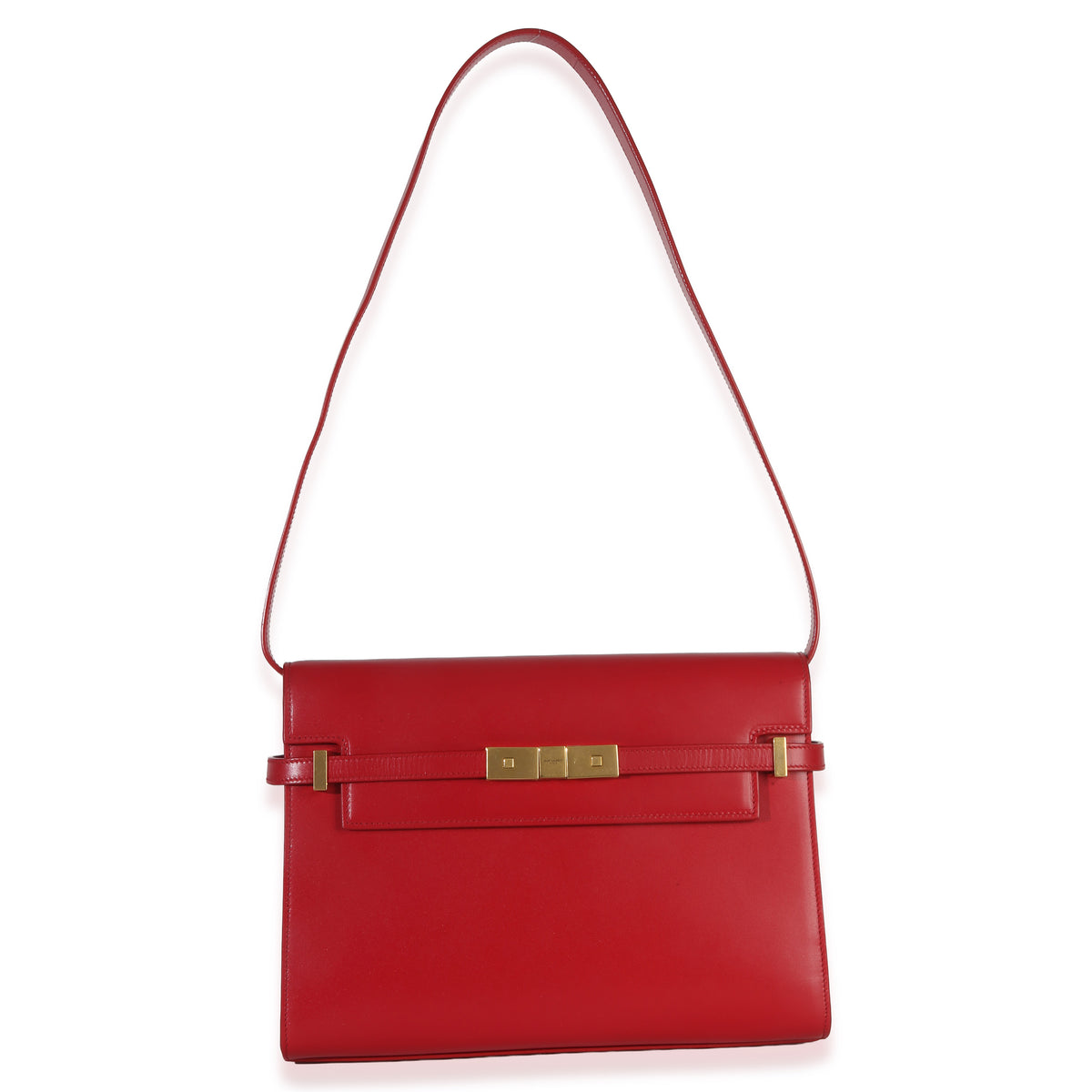 Saint Laurent Red Calfskin Medium Manhattan Shoulder Bag Handbag av