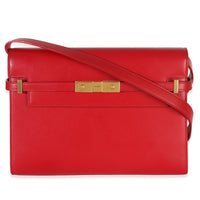 Saint Laurent Red Calfskin Medium Manhattan Shoulder Bag Handbag fv