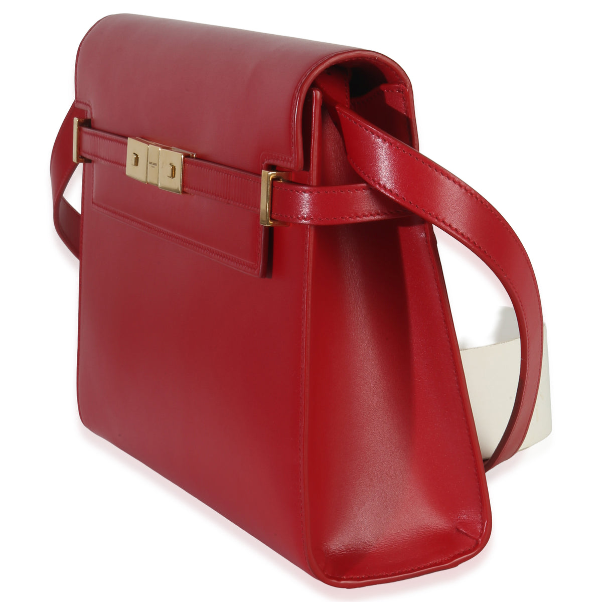 Saint Laurent Red Calfskin Medium Manhattan Shoulder Bag Handbag sv