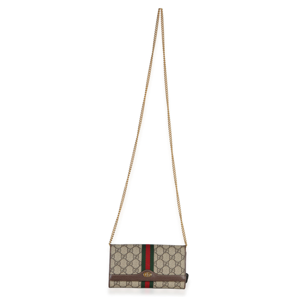 Gucci Beige GG Supreme Canvas Ophidia Wallet On Chain Handbag av