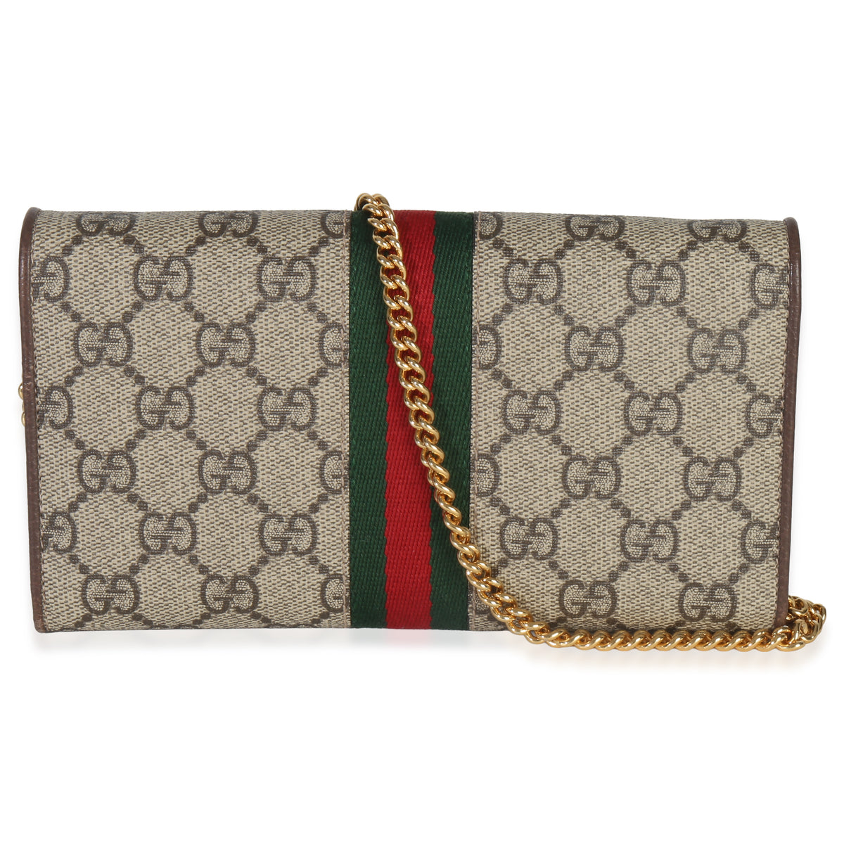 Gucci Beige GG Supreme Canvas Ophidia Wallet On Chain Handbag bv