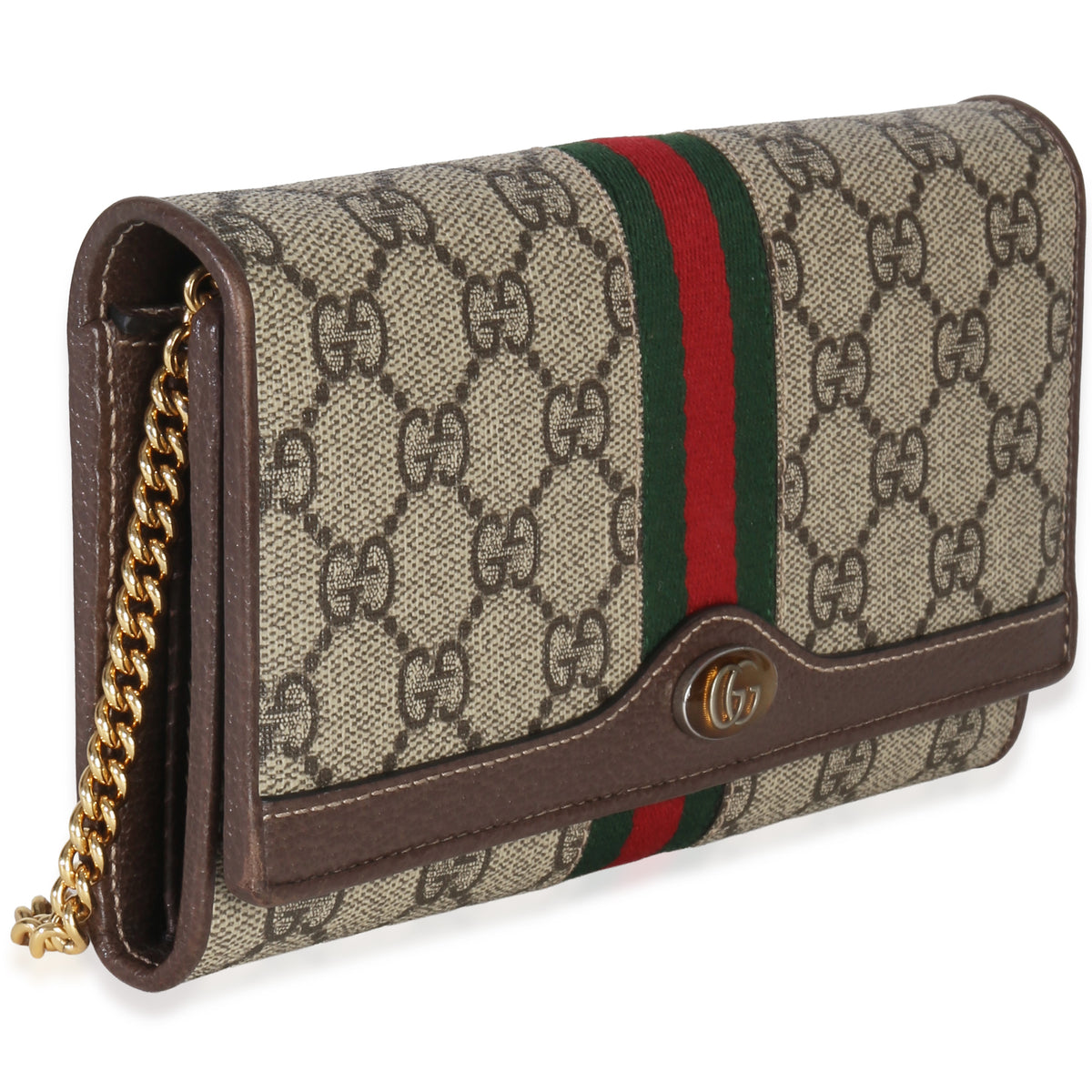 Gucci Beige GG Supreme Canvas Ophidia Wallet On Chain Handbag pv