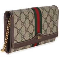 Gucci Beige GG Supreme Canvas Ophidia Wallet On Chain Handbag pv