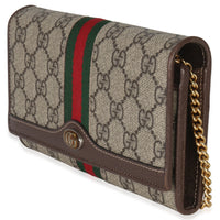 Gucci Beige GG Supreme Canvas Ophidia Wallet On Chain Handbag sv