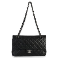 Chanel Black Quilted Lambskin Medium Classic Double Flap Bag Handbag av
