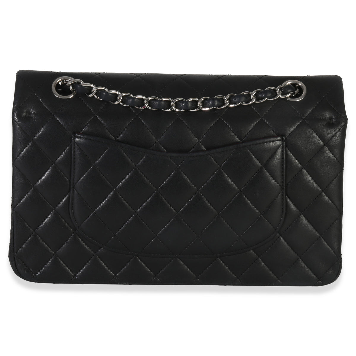 Chanel Black Quilted Lambskin Medium Classic Double Flap Bag Handbag bv