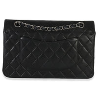 Chanel Black Quilted Lambskin Medium Classic Double Flap Bag Handbag bv