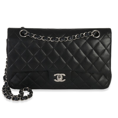 Chanel Black Quilted Lambskin Medium Classic Double Flap Bag Handbag id