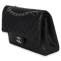 Chanel Black Quilted Lambskin Medium Classic Double Flap Bag Handbag sv