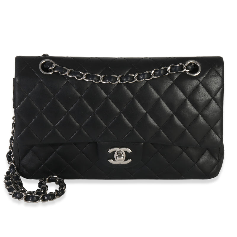 Black Quilted Lambskin Medium Classic Double Flap Bag