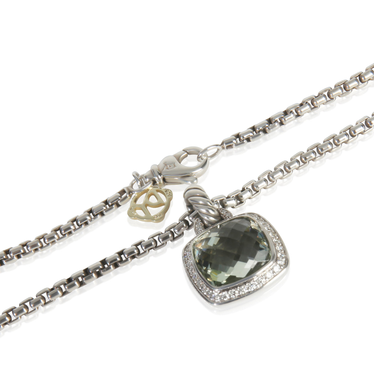 David Yurman Sterling Silver Prasiolite and Diamond Albion Pendant sv