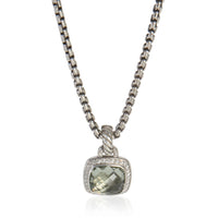 Sterling Silver Prasiolite and Diamond Albion Pendant