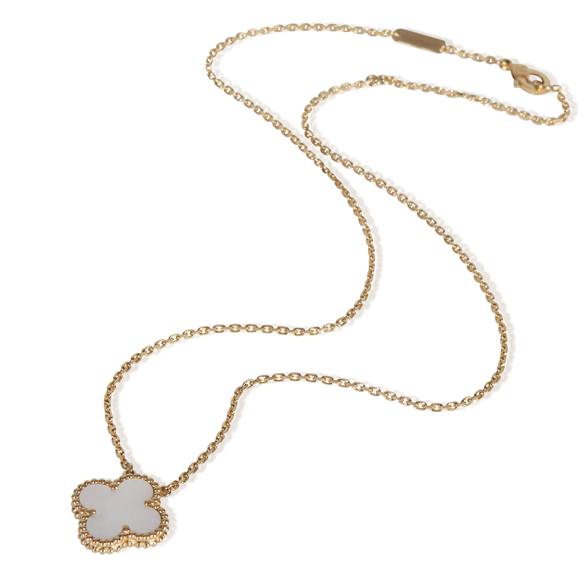 Van Cleef & Arpels Yellow Gold Mother Of Pearl Vintage Alhambra Pendant pv