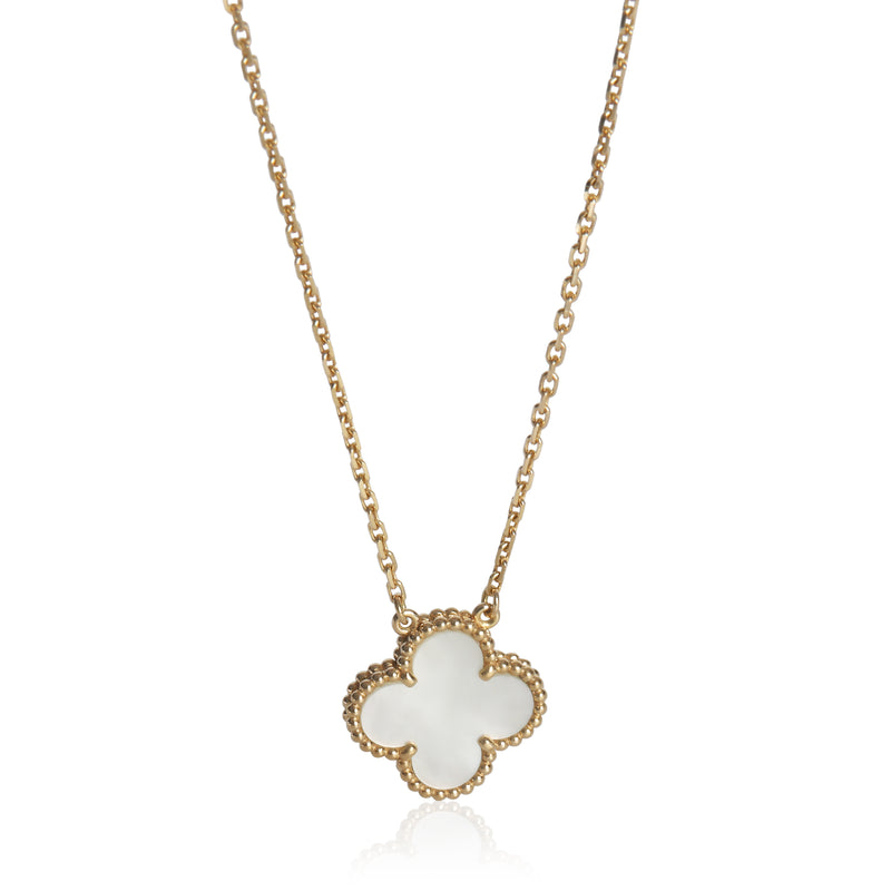 Yellow Gold Mother Of Pearl Vintage Alhambra Pendant