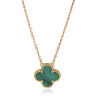 Van Cleef & Arpels Yellow Gold Malachite Vintage Alhambra Pendant fv