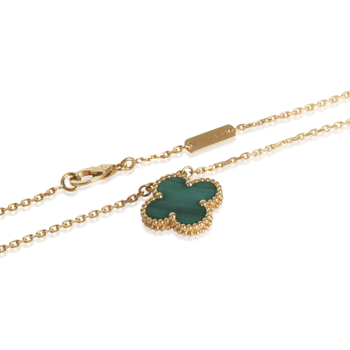 Van Cleef & Arpels Yellow Gold Malachite Vintage Alhambra Pendant pv