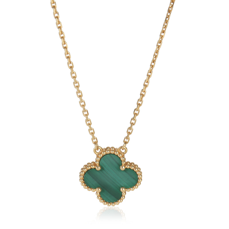 Yellow Gold Malachite Vintage Alhambra Pendant