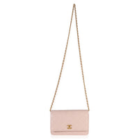 Chanel Pink Quilted Lambskin CC Pearl Crush Wallet On Chain Handbag av