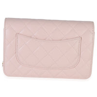 Chanel Pink Quilted Lambskin CC Pearl Crush Wallet On Chain Handbag bv