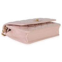 Chanel Pink Quilted Lambskin CC Pearl Crush Wallet On Chain Handbag clasp