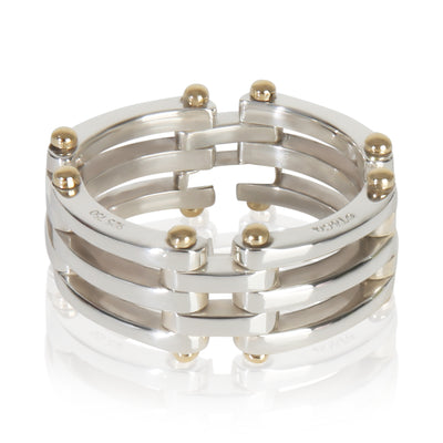 Yellow Gold & Sterling Silver  Gate Link Ring