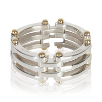 Yellow Gold & Sterling Silver  Gate Link Ring