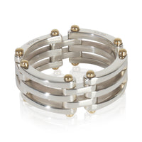 Yellow Gold & Sterling Silver  Gate Link Ring