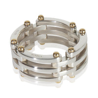 Yellow Gold & Sterling Silver  Gate Link Ring