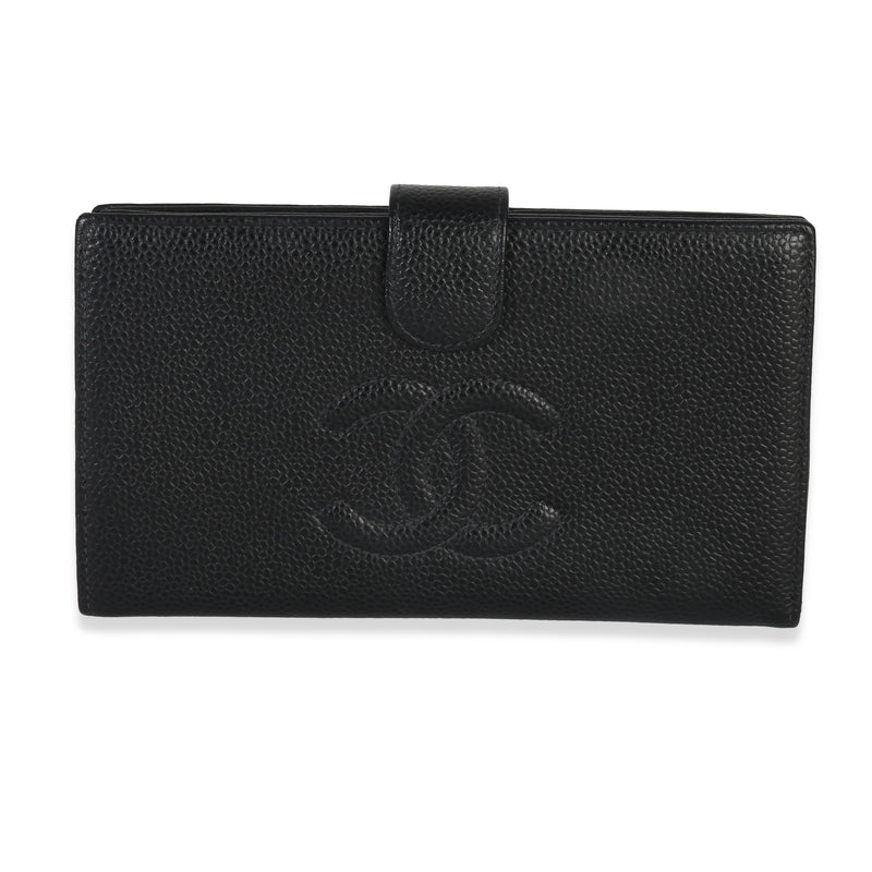 Black Caviar Timeless CC French Long Wallet