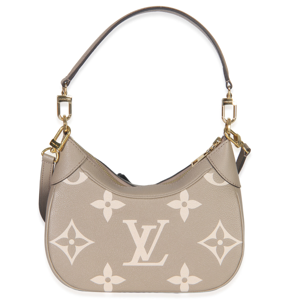 Louis Vuitton Tourterelle Creme Empreinte Monogram Giant Bagatelle NM Handbag fv