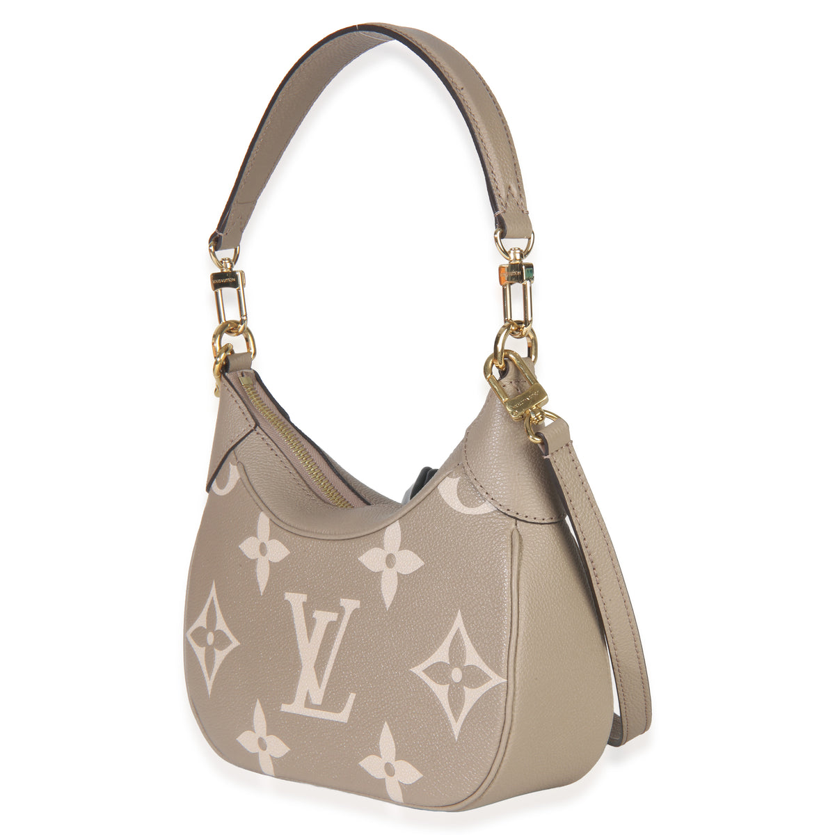 Louis Vuitton Tourterelle Creme Empreinte Monogram Giant Bagatelle NM Handbag sv