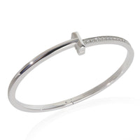 Tiffany & Co. White Gold Diamond Tiffany T T1 Narrow Hinged Bracelet bv