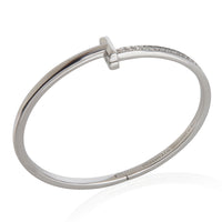 Tiffany & Co. White Gold Diamond Tiffany T T1 Narrow Hinged Bracelet av