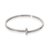 Tiffany & Co. White Gold Diamond Tiffany T T1 Narrow Hinged Bracelet fv