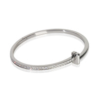 Tiffany & Co. White Gold Diamond Tiffany T T1 Narrow Hinged Bracelet sv