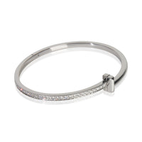 White Gold Diamond Tiffany T T1 Narrow Hinged Bracelet