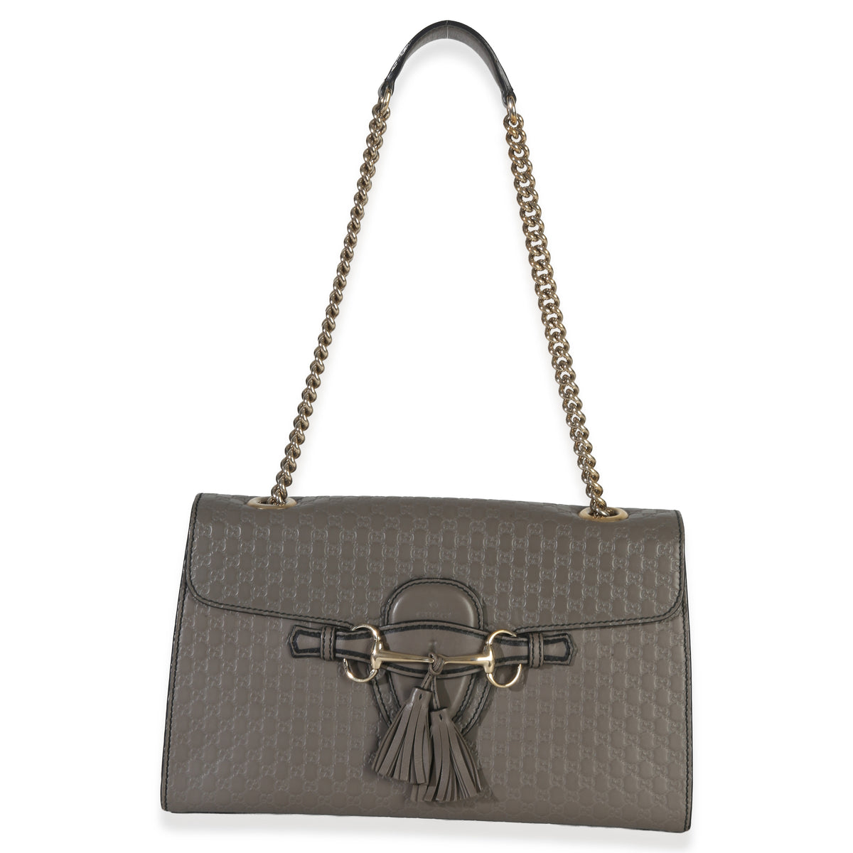 Gucci Grey ssima Emily Leather Medium Chain Shoulder Bag Handbag av