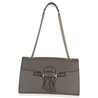 Gucci Grey ssima Emily Leather Medium Chain Shoulder Bag Handbag av