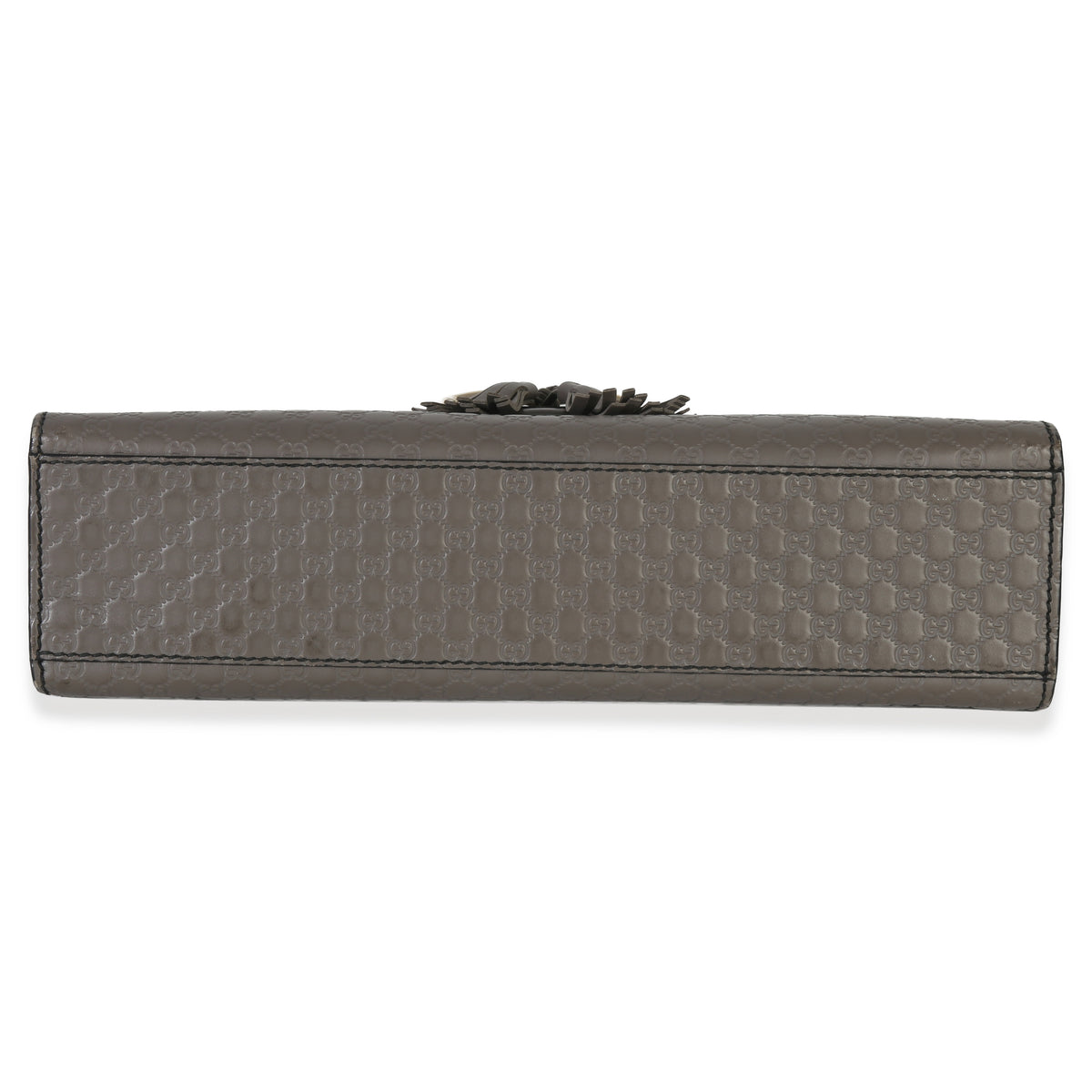 Gucci Grey ssima Emily Leather Medium Chain Shoulder Bag Handbag stamp