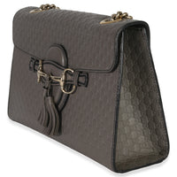 Gucci Grey ssima Emily Leather Medium Chain Shoulder Bag Handbag sv