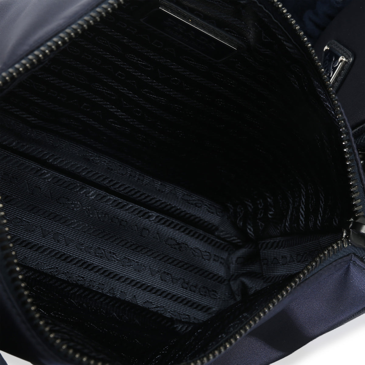 Prada Navy Re Nylon & Saffiano Leather Trim Shoulder Bag Handbag ad2