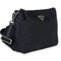 Prada Navy Re Nylon & Saffiano Leather Trim Shoulder Bag Handbag bv